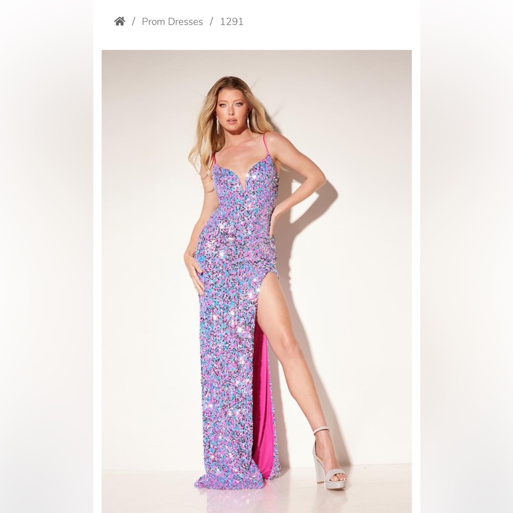 Size 4 lucci LU 1291 prom gown semi formal homecoming dance pink dress